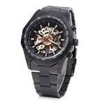 Relógio Automático Masculino Winner F1205158 com Pulseira de Aço (Preto)