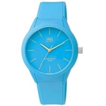 Relógio Azul Feminino Prova D'Agua Pulseira Silicone +NF - Q&Q