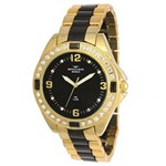 Relógio Backer Feminino Dourado e Preto Aço 3968134f Pr