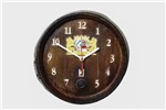 Relógio Barril Decorativo Pequeno - Brasão Horário - Karin Grace
