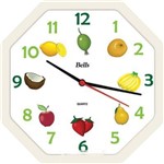 Ficha técnica e caractérísticas do produto Relógio Bells Frutas Octagonal com Borda Branca