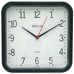 Ficha técnica e caractérísticas do produto Relógio Bells Quadrado Branco C/Borda Preta 21X21