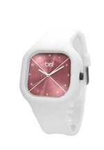 Relógio Bewatch Clássico Rose Pulseira Silicone Branco