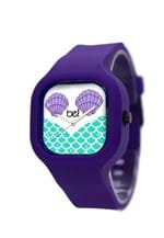 Relógio Bewatch Concha Pulseira de Silicone Roxo Coqueiro