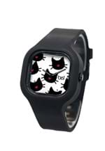 Relógio Bewatch Gato Fofinho Pulseira Silicone Preto