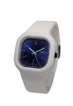 Relógio Bewatch Pulseira de Silicone Branco Classico Metalico