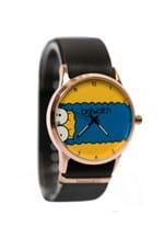 Relogio Bewatch Simpson Pulseira de Couro Preto