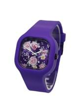 Relógio Bewatchoficial Pulseira de Silicone Roxo Flores