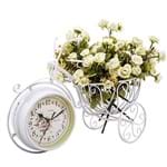 Ficha técnica e caractérísticas do produto Relógio Bicicleta Branco Porta Objeto 33cm