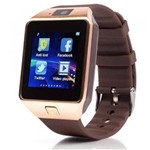 Ficha técnica e caractérísticas do produto Relógio Bluetooth Smartwatch Ge Chip Dz09 Iphone Android Dourado - Odc
