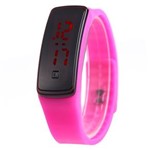 Relógio Bracelete Digital com Visor de LED (Rosa)
