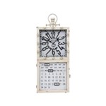 Ficha técnica e caractérísticas do produto Relógio Branco com Calendário e Porta Chaves