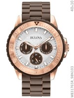 Ficha técnica e caractérísticas do produto Relógio Bulova Feminino Marrom e Rosé Wb31765r