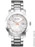 Ficha técnica e caractérísticas do produto Relógio Bulova Feminino Prata com Rosé Wb22024q