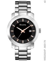 Ficha técnica e caractérísticas do produto Relógio Bulova Feminino Prata Fundo Preto Wb22024p