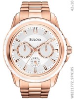 Ficha técnica e caractérísticas do produto Relógio Bulova Feminino Rosé Fundo Branco Wb22177z