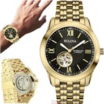 Ficha técnica e caractérísticas do produto Relógio Bulova Masculino Automático 21 Jewels Dourado WB32004U