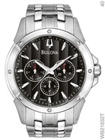 Ficha técnica e caractérísticas do produto Relógio Bulova Masculino Prata Fundo Preto Wb21632t