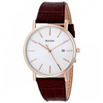 Ficha técnica e caractérísticas do produto Relogio Bulova Masculino Slim Wb21150b Aço Rose Couro