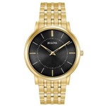 Ficha técnica e caractérísticas do produto Relógio Bulova Slim WB22436U Dourado Masculino Original