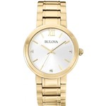 Ficha técnica e caractérísticas do produto Relógio Bulova WB26137H Dourado Diamantes Feminino Original