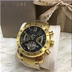 Ficha técnica e caractérísticas do produto Relógio Bvlgari Iron Man Dourado Mostrador Fundo Preto