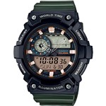 Ficha técnica e caractérísticas do produto Relógio Casio AEQ-200W-3AVDF Cronômetro Alarme Hora Mundi