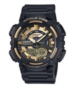 Ficha técnica e caractérísticas do produto Relógio Casio Aeq-110bw-9avdf Preto Dourado - Casio