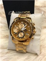 Ficha técnica e caractérísticas do produto Relogio Casio Edifice 5547 Dourado FUNDO AMARELO