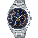 Ficha técnica e caractérísticas do produto Relógio Casio Edifice EFV-580D-2AV Analógico Mostrador Azul e Dourado