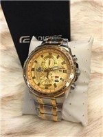 Ficha técnica e caractérísticas do produto Relogio Casio Edifície Prata e Dourado ORIGINAL Lançamento 2019