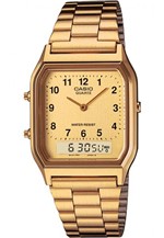 Ficha técnica e caractérísticas do produto Relógio Casio Feminino AQ 230GA 9BMQ Dourado Original