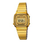 Ficha técnica e caractérísticas do produto Relógio Casio Feminino LA670WGA 9DF Dourado Original