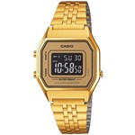 Ficha técnica e caractérísticas do produto Relógio Casio Feminino Vintage LA680WGA 1DF Dourado Original
