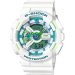 Relógio Casio G-Shock Anadigi Ga-110wg-7adr Branco/Verde