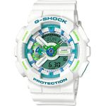 Ficha técnica e caractérísticas do produto Relógio Casio G-Shock Anadigi Ga-110wg-7adr Branco/Verde