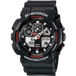 Ficha técnica e caractérísticas do produto Relógio Casio G-shock Ga-100-1a4dr Preto/ Vermelho