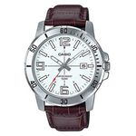 Ficha técnica e caractérísticas do produto Relogio Casio Masculino Mtpvd01l 7bvu Prata Couro Marrom