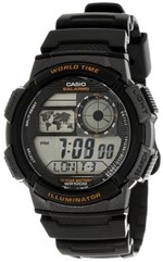 Ficha técnica e caractérísticas do produto Relógio Casio Masculino Sportivo Digital Hora Muldial 48 Cidades Grafit / Preto Ae-1000W-1Av