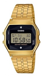 Ficha técnica e caractérísticas do produto Relógio Casio Unissex Digital Vintage Dourado Diamonds A159WGED-1DF