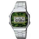 Ficha técnica e caractérísticas do produto Relógio Casio Vintage A168WEC-3DF Prata/Camuflado