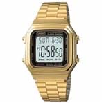 Ficha técnica e caractérísticas do produto Relógio Casio Vintage Digital Dourado A178WGA-1ADF - Preto