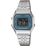 Ficha técnica e caractérísticas do produto Relógio Casio Vintage Digital La680wa-2bdf Prata/verde Água