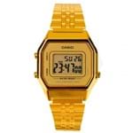 Ficha técnica e caractérísticas do produto Relógio Casio Vintage Unissex Dourado Digital LA680WGA-9DF