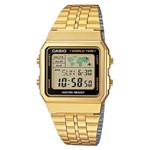 Ficha técnica e caractérísticas do produto Relógio Casio Vintage World Time Dourado Unissex A500WGA-1DF