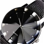 Ficha técnica e caractérísticas do produto Relógio Casual Masculino Pulseira de Couro Preta Quartz