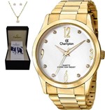 Ficha técnica e caractérísticas do produto Relógio Champiom Feminino Dourado Banhado Ouro 18k Cn29061w - Champion