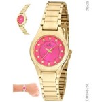 Ficha técnica e caractérísticas do produto Relógio - Champion CH24875L Dourado Fundo Rosa