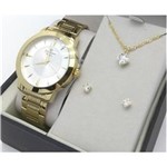 Ficha técnica e caractérísticas do produto Relógio Champion Cn29258c Feminino Dourado + Kit Jóia