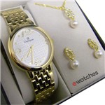 Ficha técnica e caractérísticas do produto Relógio Champion Dourado Feminino com Colar e Brincos CN20542W
